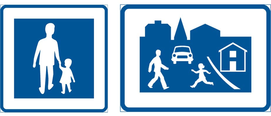 Två trafikskyltar